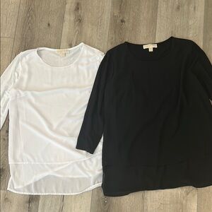 Michael Kors Black and White Blouses